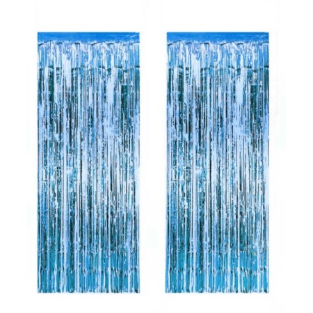 Metalize Mavi Arka Fon Süs 100-230 cm