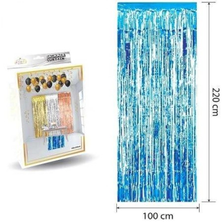 Metalize Mavi Arka Fon Süs
