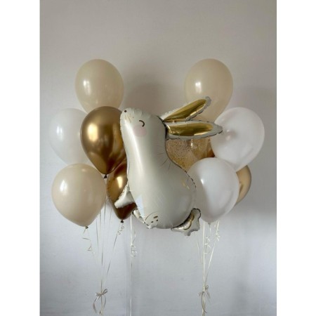 Beyaz Tavşan Folyo Balon Seti