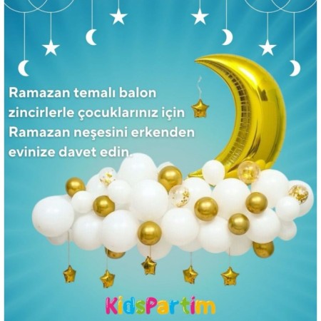 Ramazan Temalı Ay Folyo Balon Seti