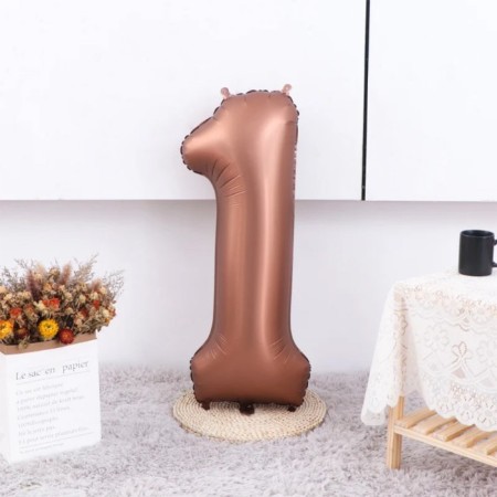 Çikolata Rakam Folyo Balon 1 Yaş 75 cm
