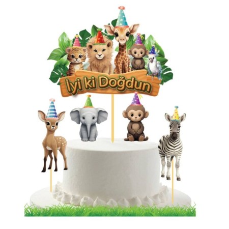 Safari Temalı Pasta Üstü Kürdan 5 li