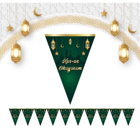 Kur-an Okuyorum Üçgen Flama