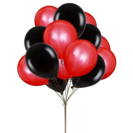 Kırmızı Siyah Lateks Balon Seti 30 Adet