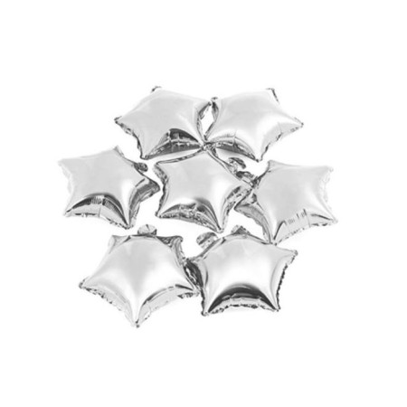 10 İnç Mini Yıldız Folyo Balon Gümüş 5 Adet