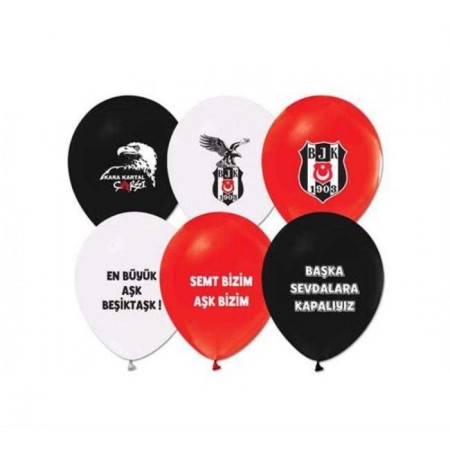 Beşiktaş Baskılı Renkli Balon 8 li