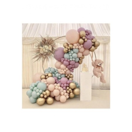 Retro Pembe Somon Fırtına Mavisi Balon Zincir Seti