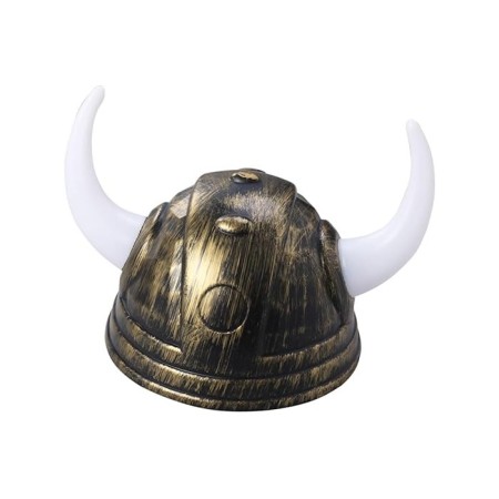 Boynuzlu Viking Miğfer Plastik Şapka Gold 18x15 cm