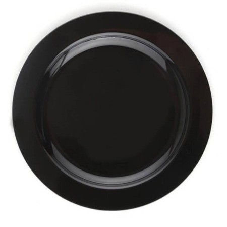 Plastik Porselen Görünümlü Siyah Tabak 26 cm 10 lu
