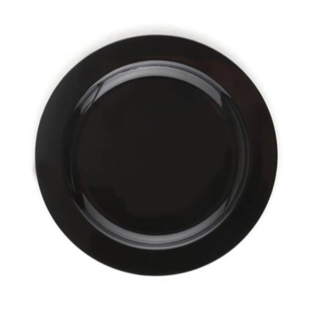 Plastik Porselen Görünümlü SiyahTabak 23 cm 10 lu