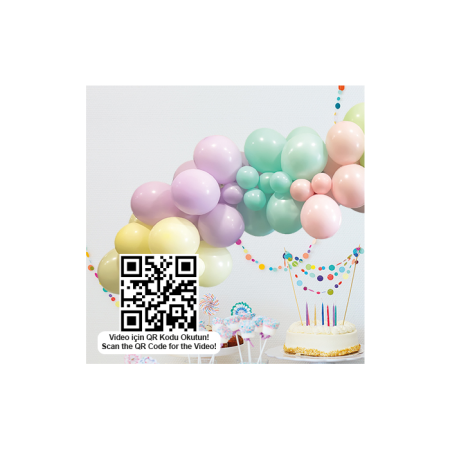 Makaron Temalı Dekorasyon Balon Zincir Seti 70 li