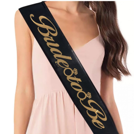 Bride To Be Gold Yazılı Siyah Kuşak