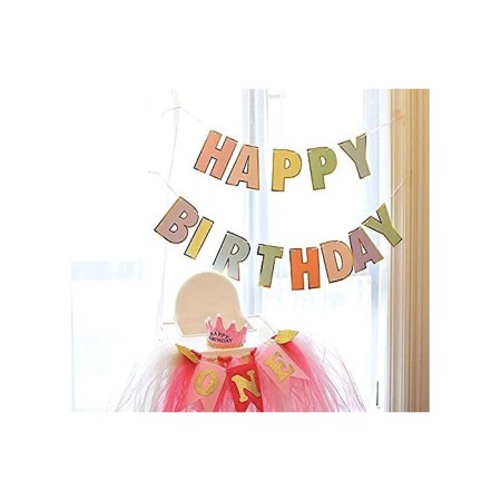 Happy Bırthday Gold Varak Baskılı Banner 200x17 cm