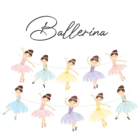 Balerin Temalı Renkli Uzar Banner