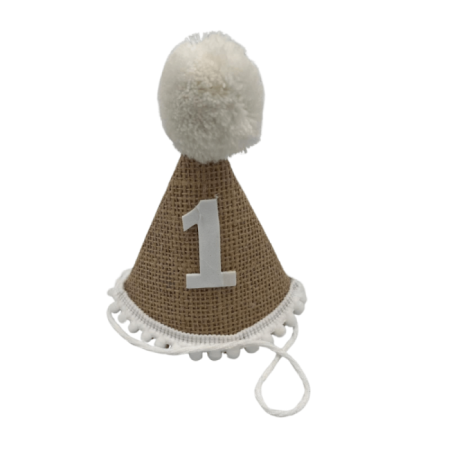 Bir Yaş Parti Şapkası Jüt Model 14x10 cm