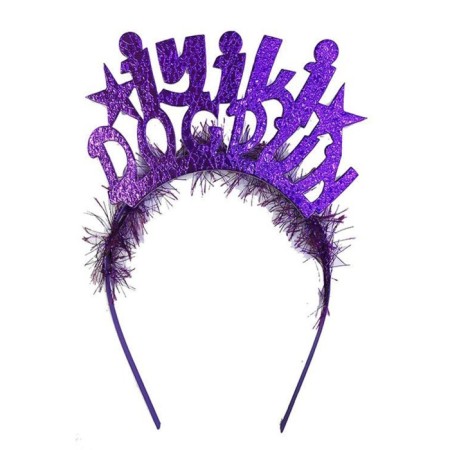 İyi Ki Doğdun Mor Yazılı Metal Taç