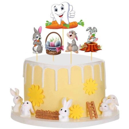 Diş Temalı Pasta Üstü Kürdan 5 li