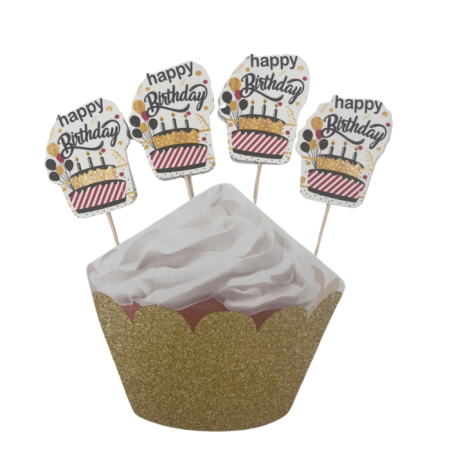 Happy Bırthday Beyaz Lüks Eva Kürdan 8 li