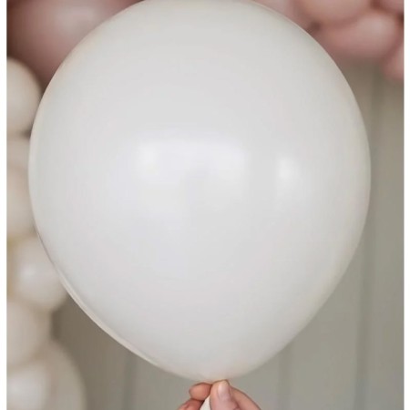 Retro Beyaz Pastel Balon 5 li