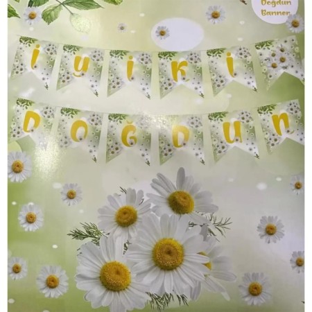 Papatya Temalı İyi Ki Doğdun Banner