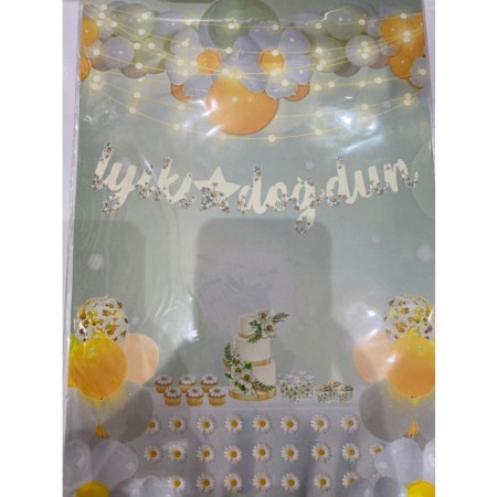 Papatya Temalı İyi Ki Doğdun Kaligrafi Banner 110x20 cm