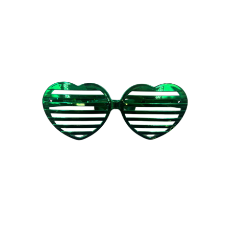 Parti Gözlük Plastik Büyük Kalp Model Yeşil