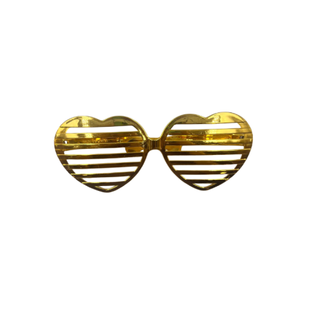 Parti Gözlük Plastik Büyük Kalp Model Gold 9x23 cm
