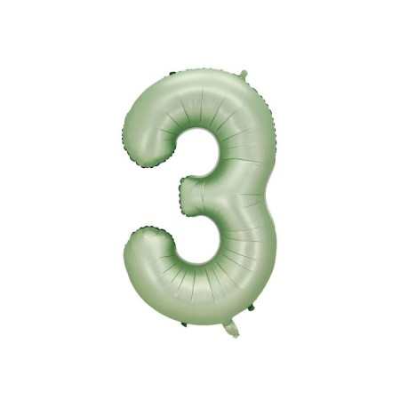 3 Rakam Yeşil Folyo Balon 40 inç 100 cm