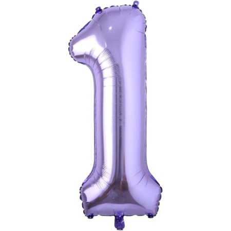 1 Rakam Mor Folyo Balon 40 inç 100 cm