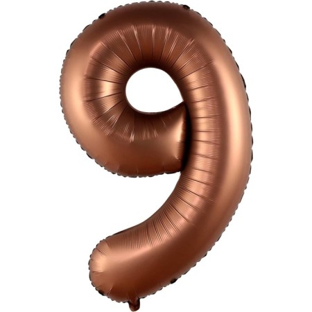 9 Rakam Çikolata Kahve Folyo Balon 40 inç 100 cm
