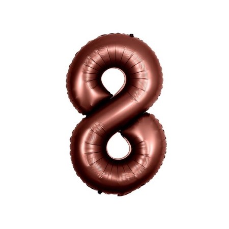 8 Rakam Çikolata Kahve Folyo Balon 40 inç 100 cm