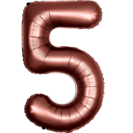 5 Rakam Çikolata Kahve Folyo Balon 40 inç 100 cm