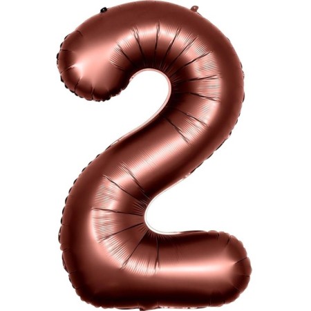 2 Rakam Çikolata Kahve Folyo Balon 40 inç 100 cm