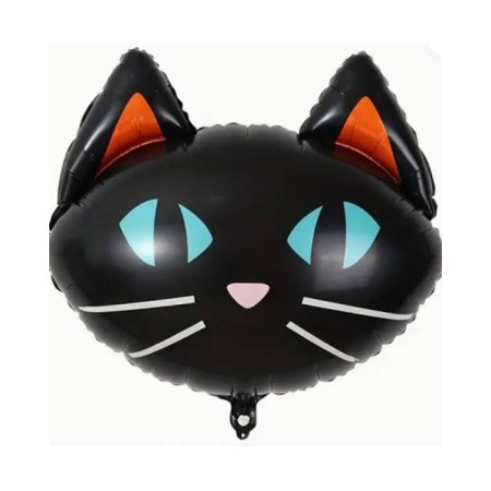 Siyah Kedi Kafa Folyo Balon 65x62 cm