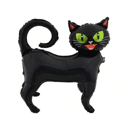 Ayaklı Siyah Kedi Folyo Balon 65x62 cm