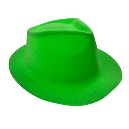 Yeşil Lazer Plastik Kadife Fotr Model Şapka 30x25 cm
