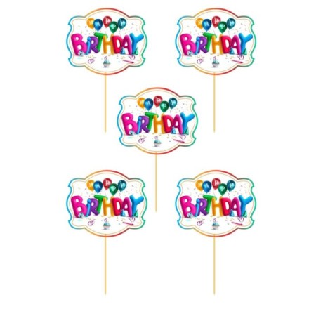 Happy Birthday Temalı Konuşma Balonu  5 li