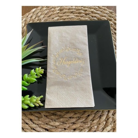 Gold Yaldızlı Kraft Hoşgeldiniz Peçete