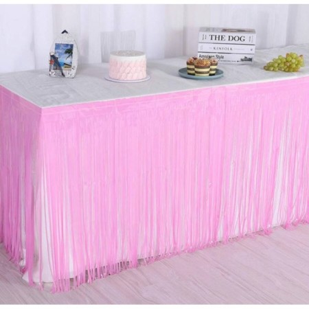 Mat Pembe Renk Masa Püskülü 270x 75 cm