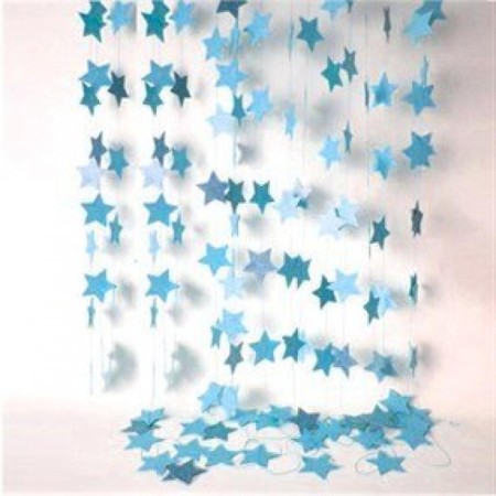 Yıldız Mavi 4m Zincir Süs