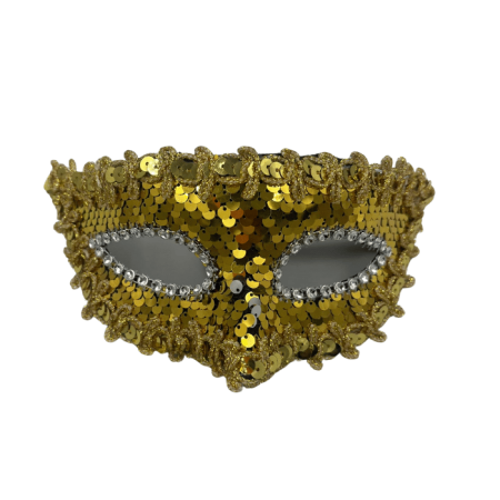 Plastik Pullu Lüks Gold Maske