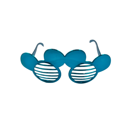 Parti Gözlük Plastik Camsız Panjur Minnie Şekilli Mavi 14x6 cm