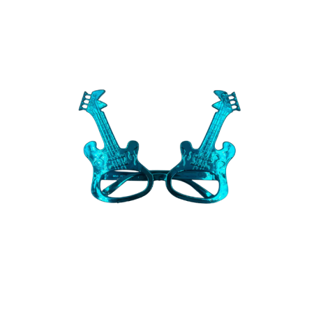 Parti Gözlük Plastik Camsız Gitar Şeklinde Mavi 14x6 cm