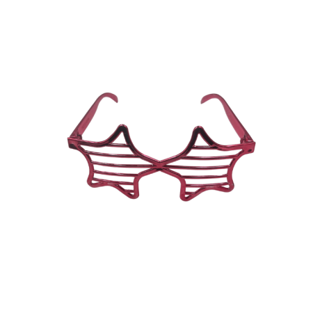 Parti Gözlük Plastik Camsız Panjur Yıldız Şekilli Pembe 14x6 cm