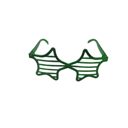Parti Gözlük Plastik Camsız Panjur Yıldız Şekilli Yeşil 14x6 cm