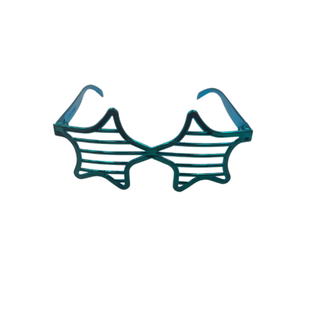 Parti Gözlük Plastik Camsız Panjur Yıldız Şekilli Mavi 14x6 cm