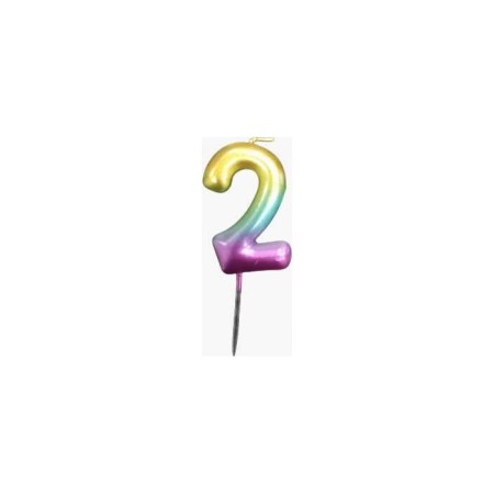 2 Yaş Rengarenk Rakam Mum
