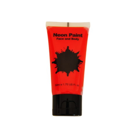 Halloween Neonlu Glow Parti Yüz Boyası Kırmızı Renk 1 Adet 50 ml