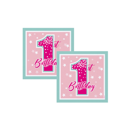 1 Yaş Fırst Bırthday Stars Gırl Peçete 16 lı