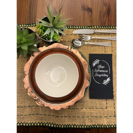 Gümüş Yaldızlı Siyah İftar Soframıza Hoşgeldiniz Garson Peçete 16 Adet